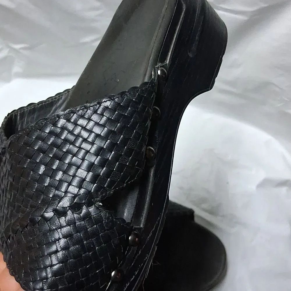 Dansko Black Woven Slide Sandals EU 43 US 11 Preowned - Picture 15 of 15